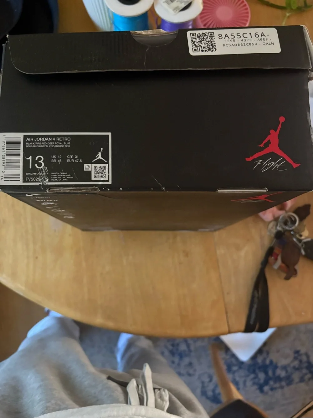 Jordan Black Sneakers with Red & Blue Accents
